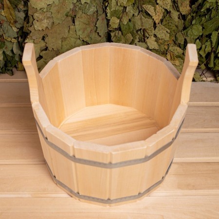 Gang made of linden, 9 l, round, stainless hoop-3