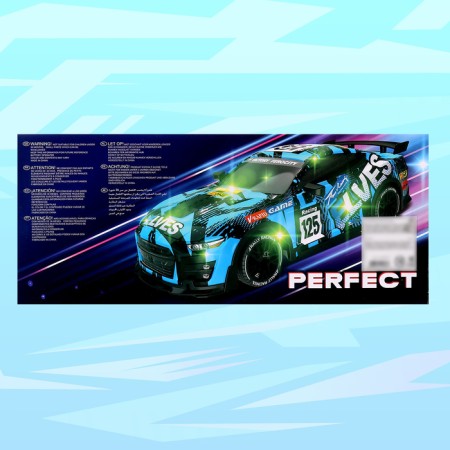 Radio controlled car Perfect, light effects, works on batteries, turquoise color-10