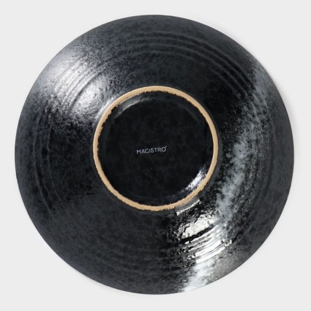 Porcelain salad Magistro "Night Rain", 1.6 l, d = 24.5 cm, black color-3