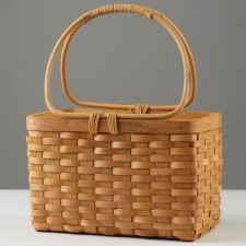 Wicker basket, 30 x 17.5 x 17/35.5 cm, honey, sequoia