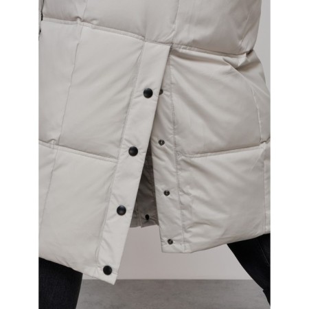 Coat insulated winter female, size 50, light-gray color-12