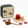 A set for the tea ceremony 9 items, 4 people, a cup of 40 ml, a kettle 250 ml, red