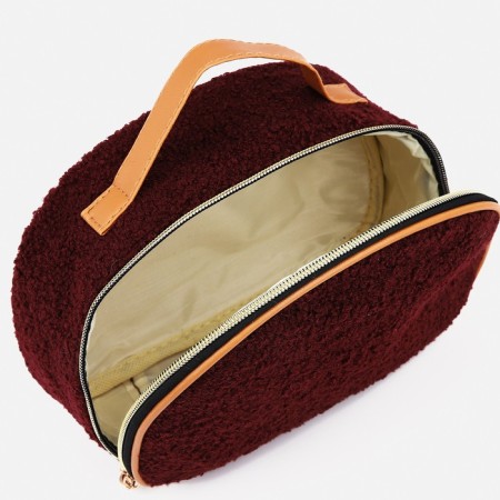 Cosmetic bag with a zipper, with a lining, purple color-2