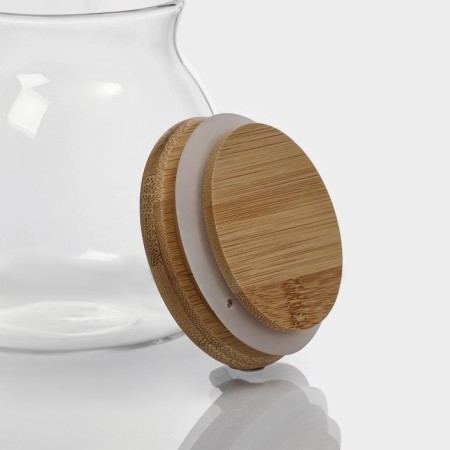Glass Bank for bulk products with bamboo cover Bellatenero Bamboo, 500 ml, 9.5 × 10 cm-4