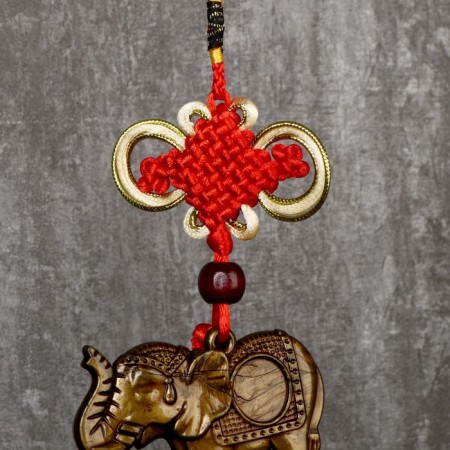 Suspension metal, textiles, plastic "Elephant with a bell" 34 cm-1
