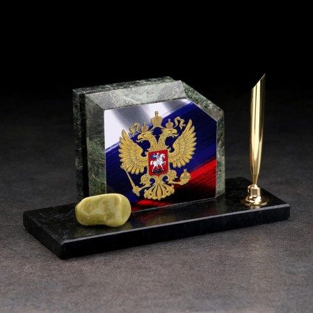 Set of desktop "flag with the emblem", bevel, coil