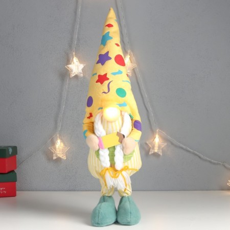 Interior light doll "Grandma in a bright outfit, with a pencil" 52x13x12 cm