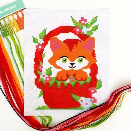 Cross -stitching for children "kitten", set for creativity, 25 x 20 cm-2
