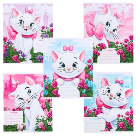 Notebook in a ruler of 12 sheets, 5 types of mix, cover coated cardboard, cats aristocrats-2