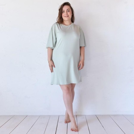 Women's dress Minaku: Mint & Chocolate Olive Color, Rr. 56