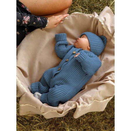 Knitted Knot Killed with a cap Amarobaby Pure Love Tot, height 56 ​​cm, blue color-5