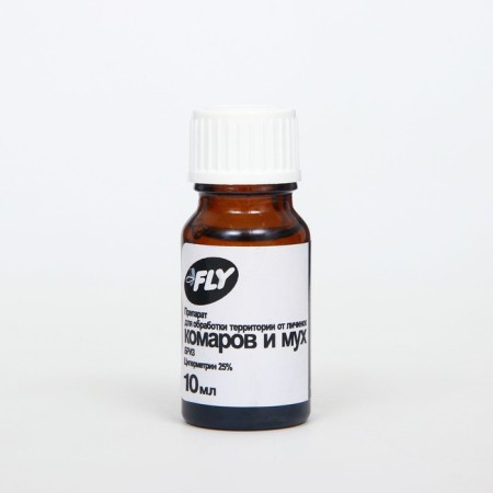 A means for processing the territory from the larvae of mosquitoes and flies "Fly", a bottle, 10 ml-1