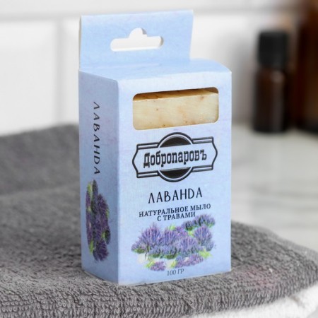 Natural bath soap with herbs in the box "Lavender" 100 g of Dobroparov-1