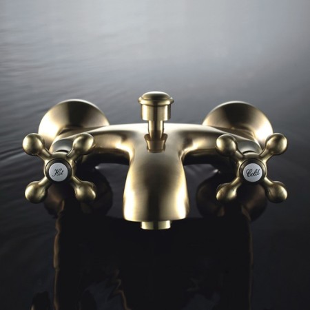 Bathe for the bathtub Haiba HB3119-4, two-wound, short spout, bronze-3