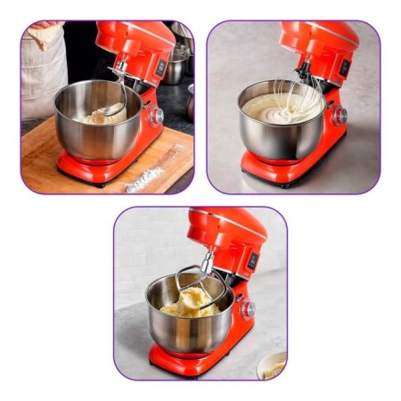 Mixer KitFort KT-3443, Planetarny, 1400 W, 5.8 l, 6 speeds, red-3