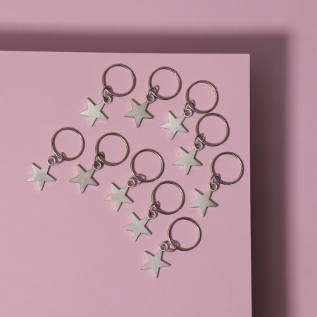Hair piercing "Star", 2.8 × 1.3 cm, 10 pcs, silver color-1
