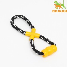 Игрушка канатная "Восьмёрка с леденцом", до 27 см, до 120 г, чёрно-жёлтая серия