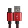 MicroUSB cable - usb, 2.1 a, nylon braid, 1 meter, red