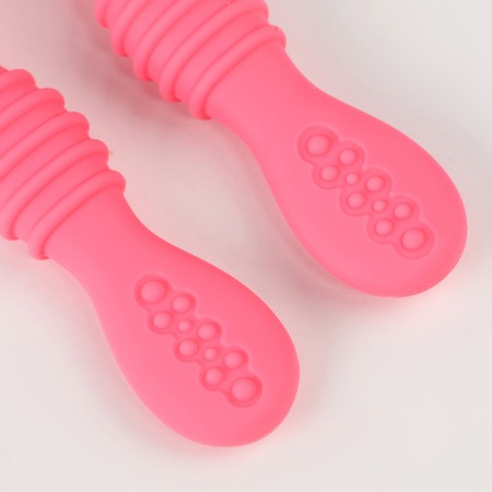 Set of children's cutlery, pink color-3
