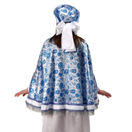 Carnival costume "Folk festivities. Gzhel ", cape, kokoshnik, rn 52-58-2