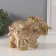 Souvenir Polystone "Elephant with the baby" Geometric patterns gold 19.5x9x12 cm