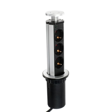Sliding outlet, luazon, 16 a, three -seater, in the table, color silver-1