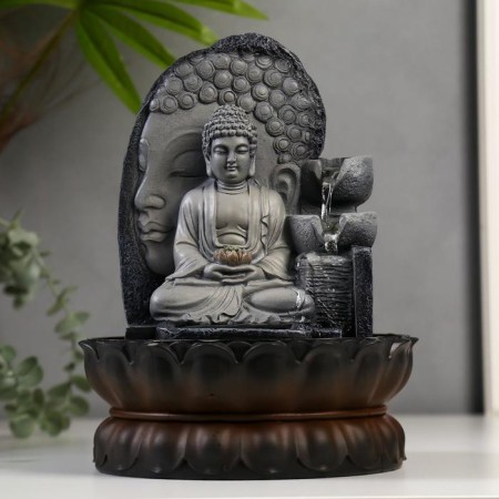 The desktop fountain from the network, backlight "Buddha" gray marble 30x20.5x20.5 cm