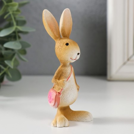 Souvenir Polystone "Bunny with a bag over the shoulder" 5x3.5x11 cm-1