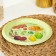 Plate flat, d = 21.5 cm, light green color