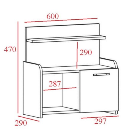 Bedside room amanda, 600x290x470, wenge-1