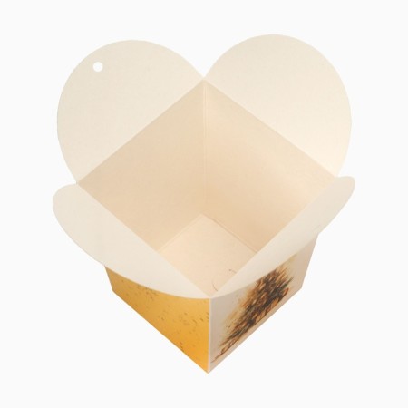 New Year. Bonbonniere, New Year's gift packaging "Golden spruce", 7.5 × 8 × 7.5 cm.-4