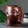 Pot - Organizer "Head" Brown, 1.3 l / 16x16x14cm