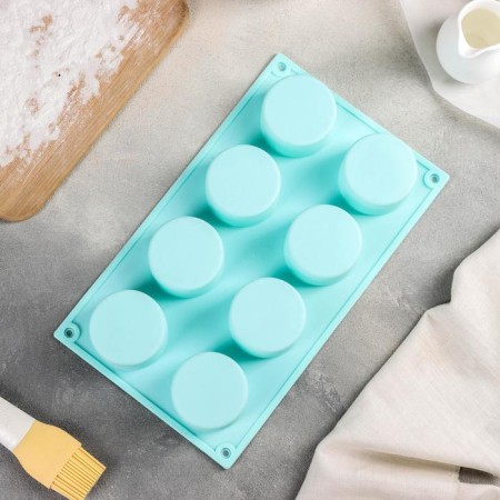 Silicone form for baking shares “Figures. Circ”, 29 × 17 × 2.7 cm, 8 cells (5.8 × 2.7 cm), brown color-9
