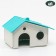 Rodent House Collective "Nora" 9 x 13 x 10, white with a turquoise roof