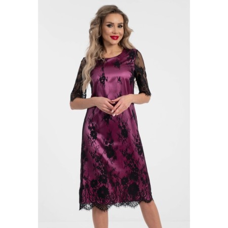 Female dress, size 42, black color, pink-5