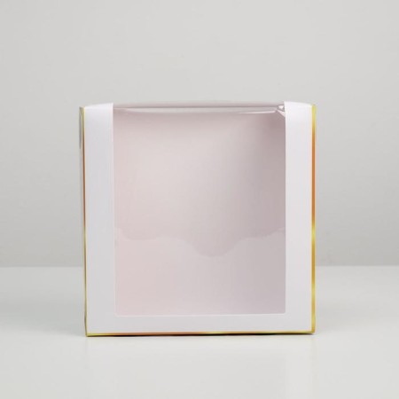 Cake for a cake with a window, confectionery packaging Happy Birthday 23 x 23 x 11 cm-3