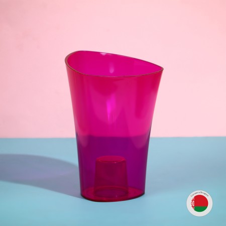 Pot for orchids, 1.3 l, 13.6 × 14.1 × 20 cm, plastic, transparent raspberry-3