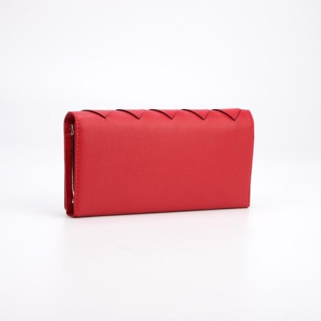 Women's wallet on magnets, red color-1