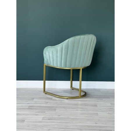 SHELL chair, 56 × 63 × 83 cm, Aquamarine color, gold frame-1