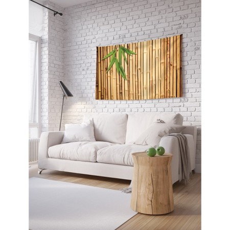 Decorative panel with photo printing "Bamboo leaves", horizontal, size 100x150 cm