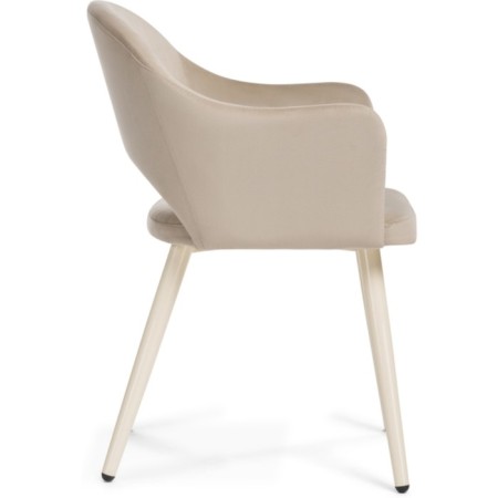 Stol on a metal frame Apr Metal/velor, beige/beige 57x57x81 cm-2