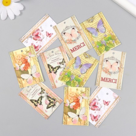 Cardboard "Butterflies" set 10 pcs (5 types) 4x6 cm-1