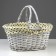Wicker basket, 35x27x17 cm, vine, fabric