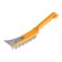 Metallic manual tundra brush, with a spatula, plastic handle, 4-row