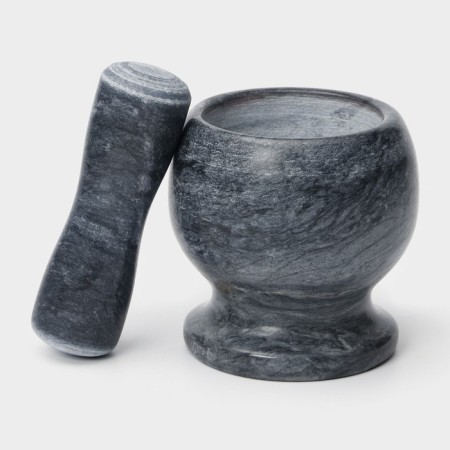 A mortar with an “marble” push, made of natural stone-2
