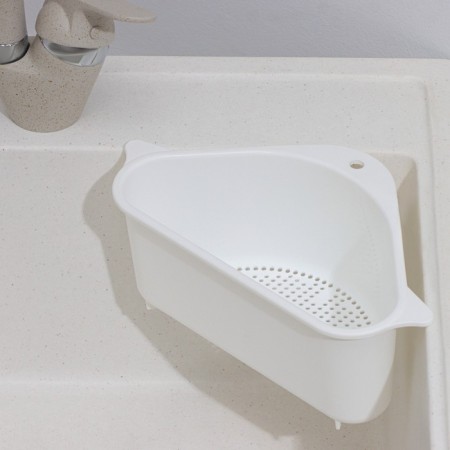 Holder on a sink for kitchen trifles, 26 × 14 × 9 cm, white color-3