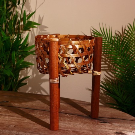 A pot under a pot 24x26x30 cm, bamboo-1