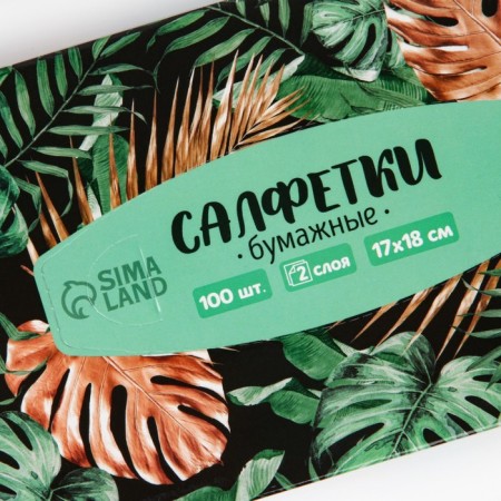 Paper napkins in the box "Tropics", 100 pcs, two -layer-3