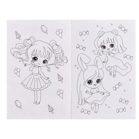 Coloring "Cuties Chibi", 12 pages, a4-3
