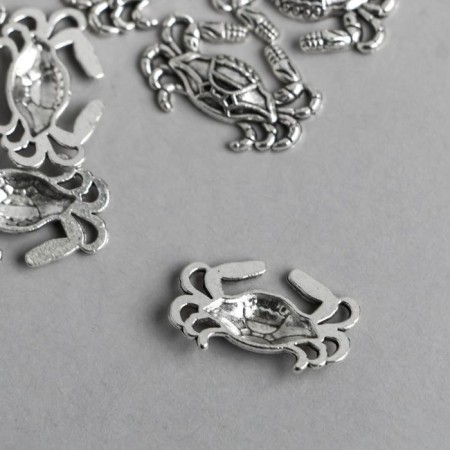 Decor Metal for creativity "Crab" silver 1183 1.2x1.8 cm-1
